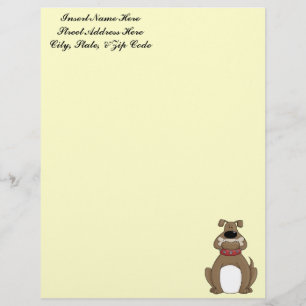 Bulldog and Dog Bone Letterhead
