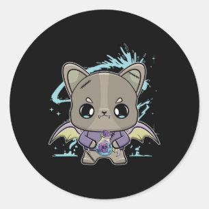 Bulldog Anime Dog Magic Potion Classic Round Sticker