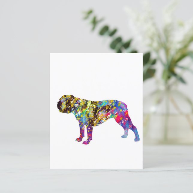 Bulldog Art Watercolor Portrait (Standing Front)