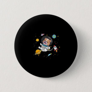 Bulldog Astronaut  2 Inch Round Button