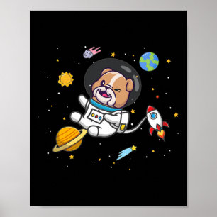 Bulldog Astronaut Poster