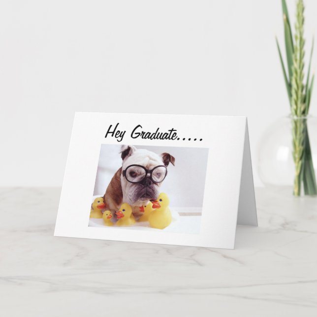 BULLDOG AT PLAY GRADUATION CARD (Front)