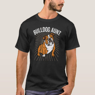 Bulldog Aunt Dog And Puppy T-Shirt