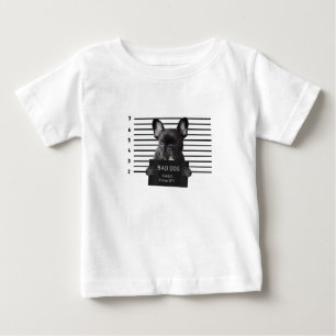Bulldog Bad Dog Jail Frenchie Dog Mom Lover Baby T-Shirt