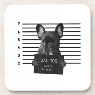 Bulldog Bad Dog Jail Frenchie Dog Mom Lover Coaster