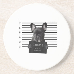 Bulldog Bad Dog Jail Frenchie Dog Mom Lover Coaster
