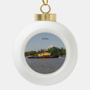 Bulldog ball or snowflake ornament