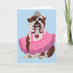 Bulldog Ballerina Card