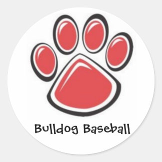 Bulldog Baseball Pawprint Sticker