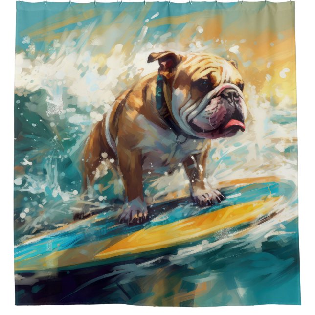 Bulldog Beach Surfing Painting (Front)