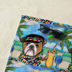 Bulldog beach towel