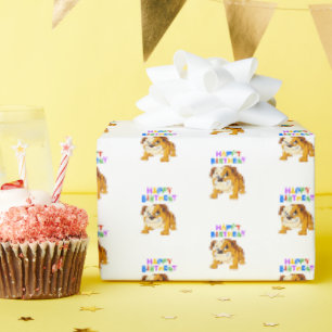 Bulldog Birthday Wrapping Paper