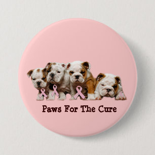 Bulldog Breast Cancer Button