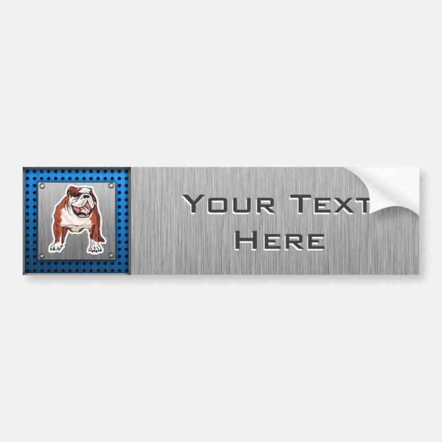 Bulldog; Brushed metal look Bumper Sticker (Front)