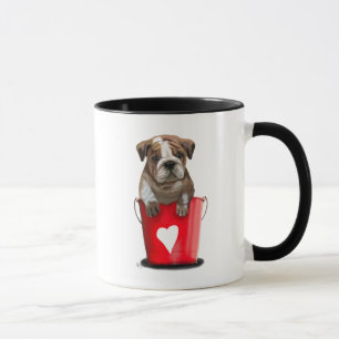 Bulldog Bucket Of Love Red Mug