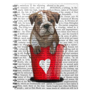 Bulldog Bucket Of Love Red Notebook