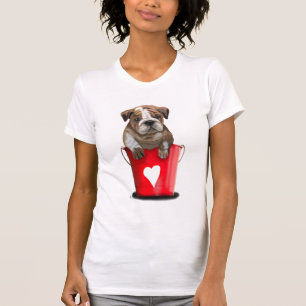 Bulldog Bucket Of Love Red T-Shirt
