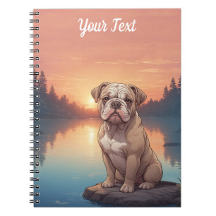 Bulldog by Lake Notebook