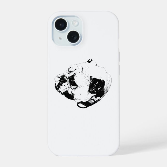 Bulldog Calm Mood iPhone 15 Case (Back)