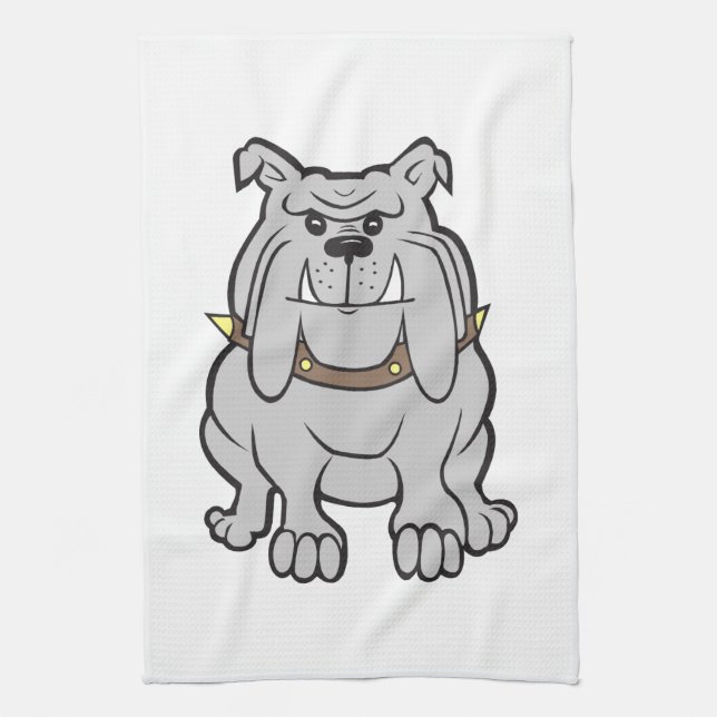 Bulldog cartoon kitchen towel (Vertical)