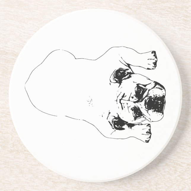 Bulldog Cheer Table Coaster (Front)