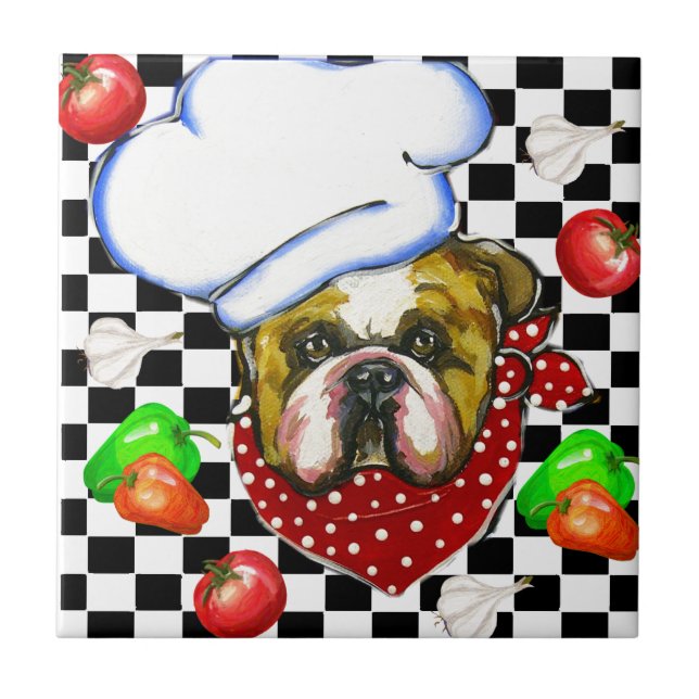 Bulldog Chef Tile (Front)