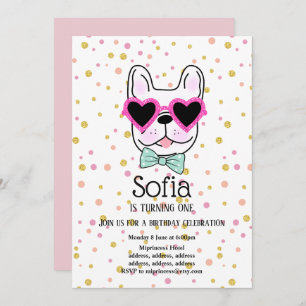 Bulldog, chien, animal de compagnie invitation de 