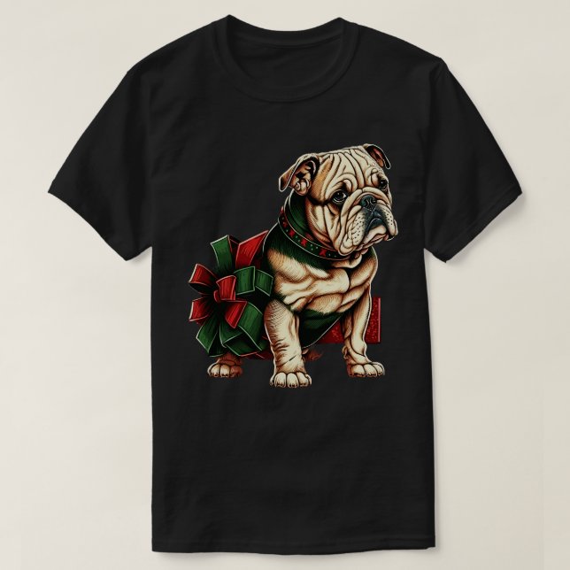 Bulldog Christmas 2 T-Shirt (Design Front)