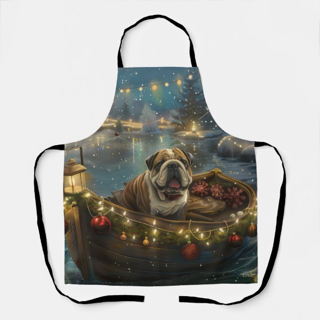 Bulldog Christmas Festive Voyage Apron (Front)