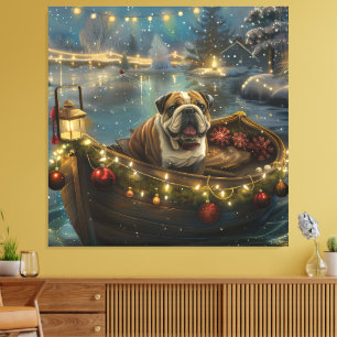 Bulldog Christmas Festive Voyage Canvas Print