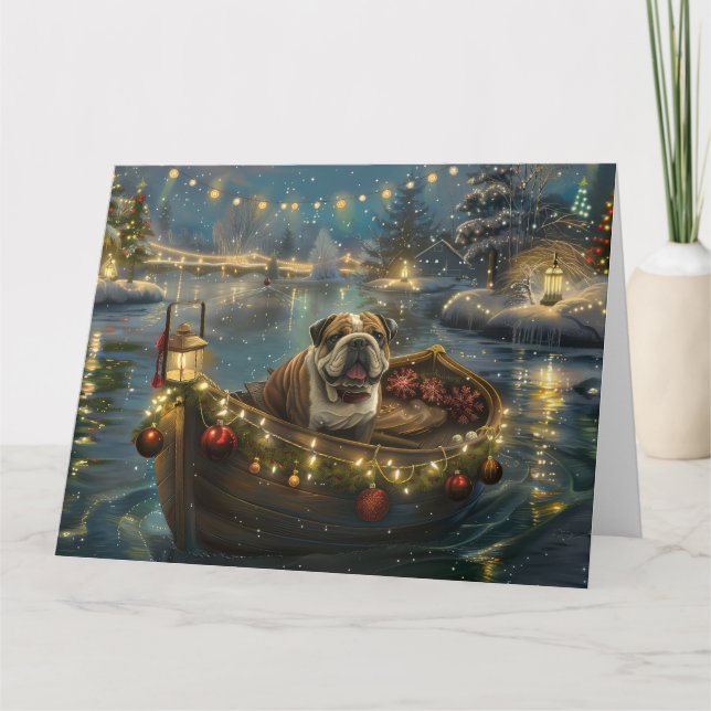 Bulldog Christmas Festive Voyage Card (Front)