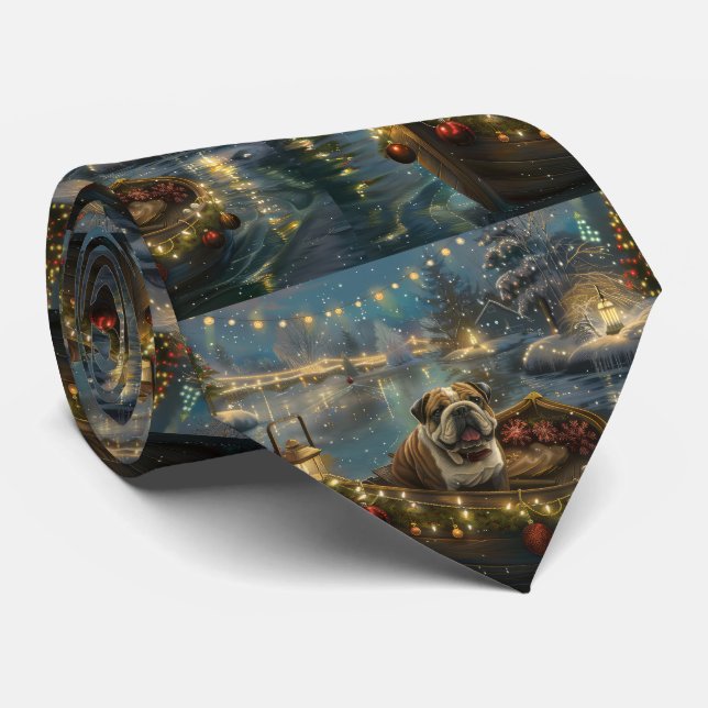 Bulldog Christmas Festive Voyage Tie (Rolled)