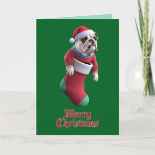 Bulldog Christmas Holiday Card