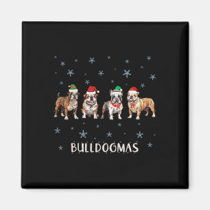 Bulldog Christmas Magnet