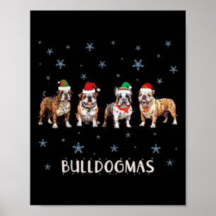 Bulldog Christmas Poster
