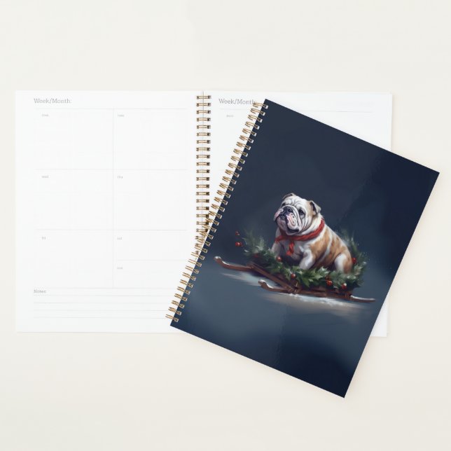 Bulldog Christmas snow winter Planner (Display)