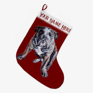 Bulldog Christmas Stocking  Personalized Dog Gifts