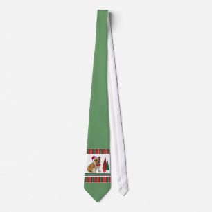 Bulldog Christmas Tie