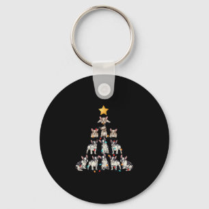 Bulldog Christmas Tree Frenchie Dog Xmas Pjs Pajam Keychain