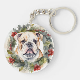 Bulldog Christmas Wreath Festive Pup