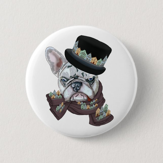 Bulldog City 2 Inch Round Button (Front)