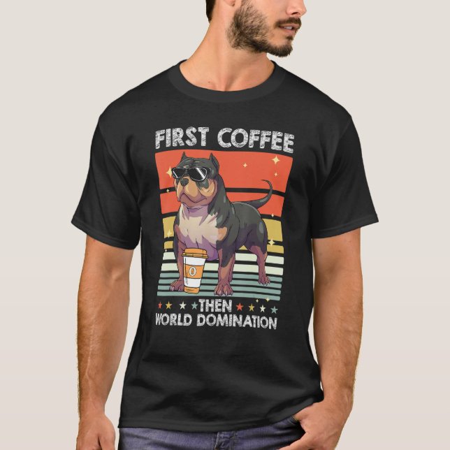 Bulldog Coffee Breed Dog   Pet American Bully T-Shirt (Front)