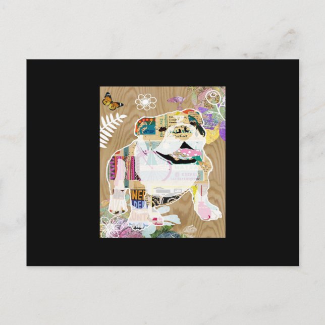 Bulldog Collage Postcard (Front)