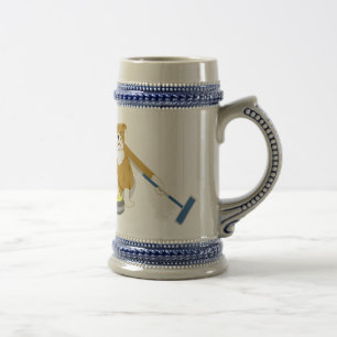 Bulldog Curling Beer Stein