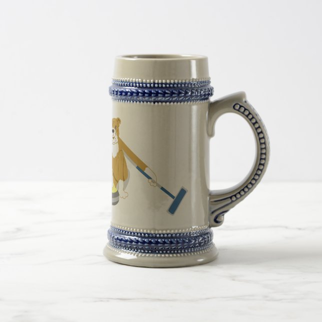 Bulldog Curling Beer Stein (Right)