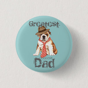 Bulldog Dad 1 Inch Round Button