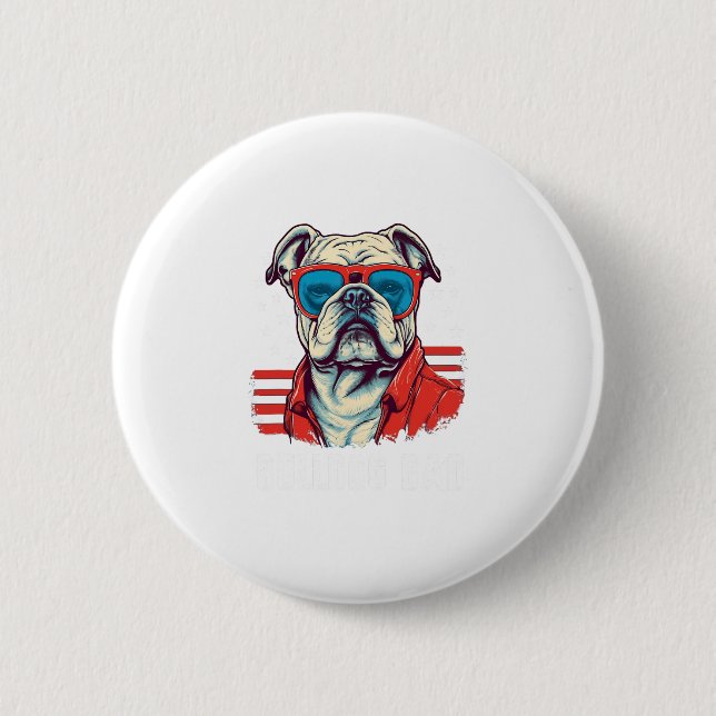 Bulldog Dad  2 Inch Round Button (Front)