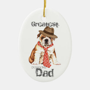 Bulldog Dad Ceramic Ornament