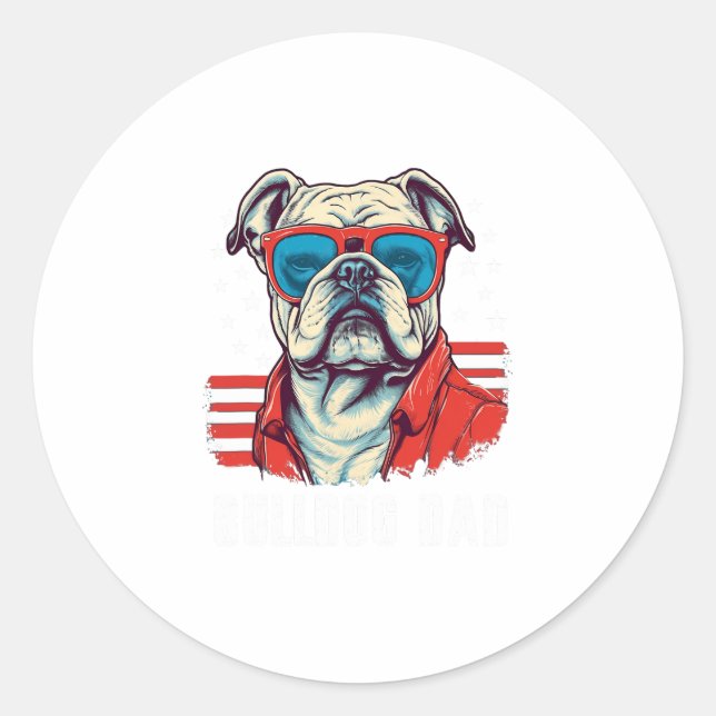 Bulldog Dad  Classic Round Sticker (Front)