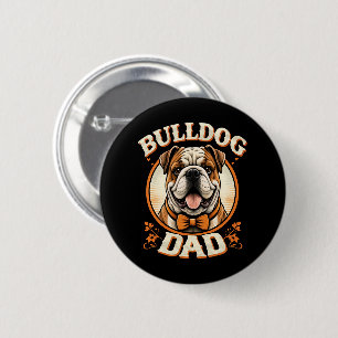 Bulldog Dad – Cute Vintage Bulldog Father’s Day 2 Inch Round Button
